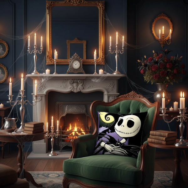 HauntHug™ – Spooky Jack Skellington Cushion Cover for Halloween Parties & Gifts