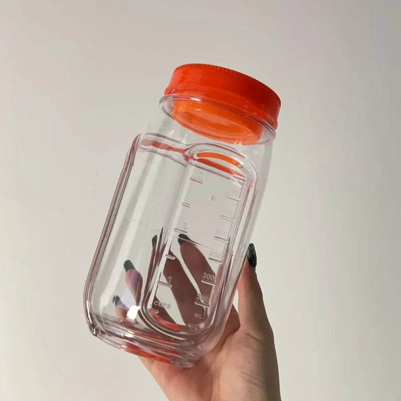Portable layered salad jar for meal prep.