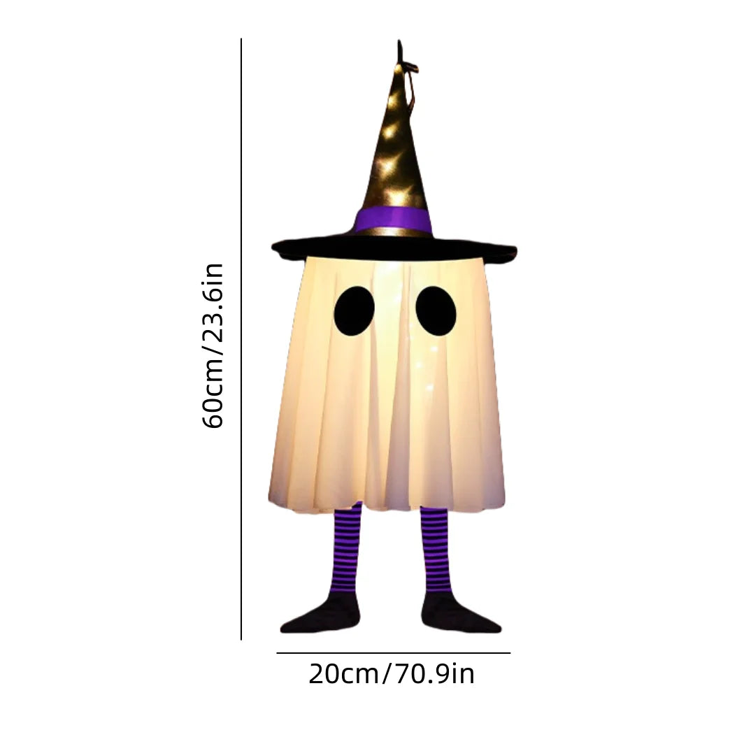 EerieHangs™ – Outdoor Halloween Ghost Lights & Witch Hat Yard Decorations