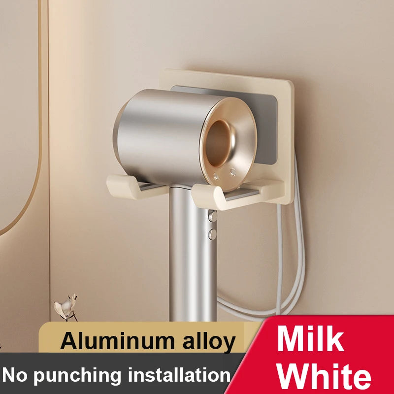 GlamRack™ – Wall-Mounted Hair Dryer & Straightener Holder with Bathroom Shelf