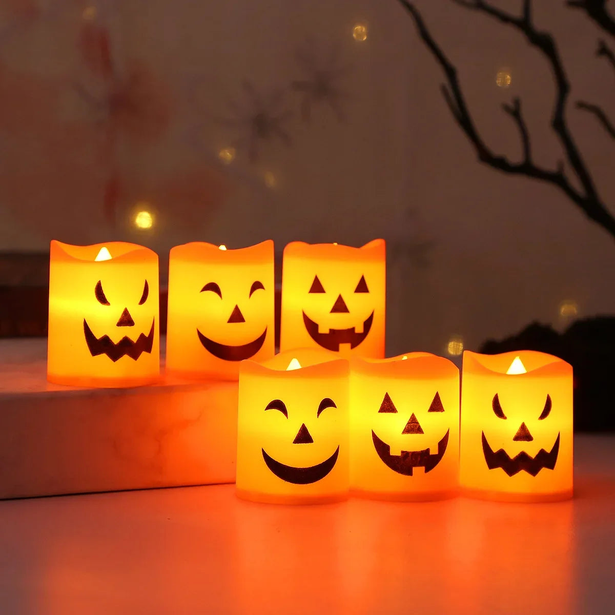 GhostFlame™ – Spooky Pumpkin & Skull LED Candle Lights for Halloween Parties