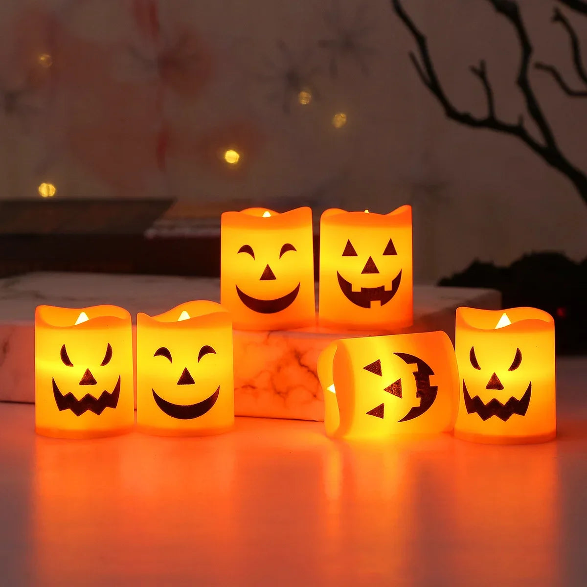 GhostFlame™ – Spooky Pumpkin & Skull LED Candle Lights for Halloween Parties