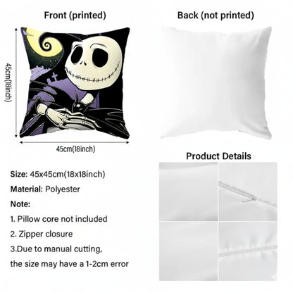 HauntHug™ – Spooky Jack Skellington Cushion Cover for Halloween Parties & Gifts