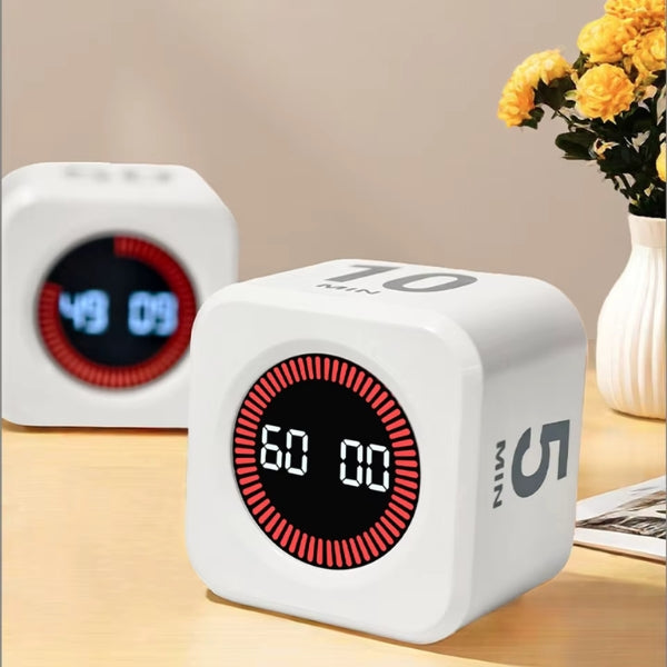 TimeCube Pro™ – Silent Digital Timer with Gravity Sensor & Type-C Charging