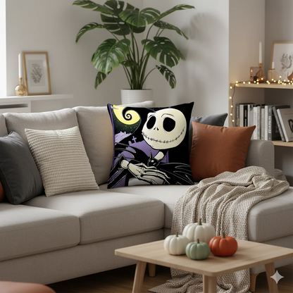 HauntHug™ – Spooky Jack Skellington Cushion Cover for Halloween Parties & Gifts