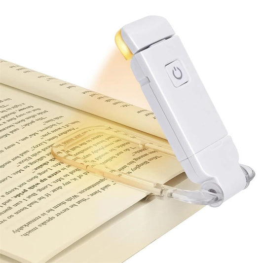 Portable clip-on LED reading light and bookmark lamp – eye protection, rechargeable, flexible design