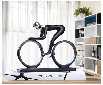 PedalArt™ – Abstract Resin Bicycle Rider Figurine for Living Room & Desk