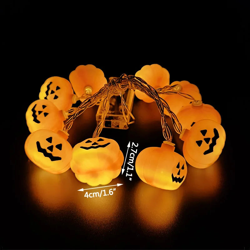 FrightFest™ – 1.5M Halloween LED Horror String Lights with Skulls & Spiders