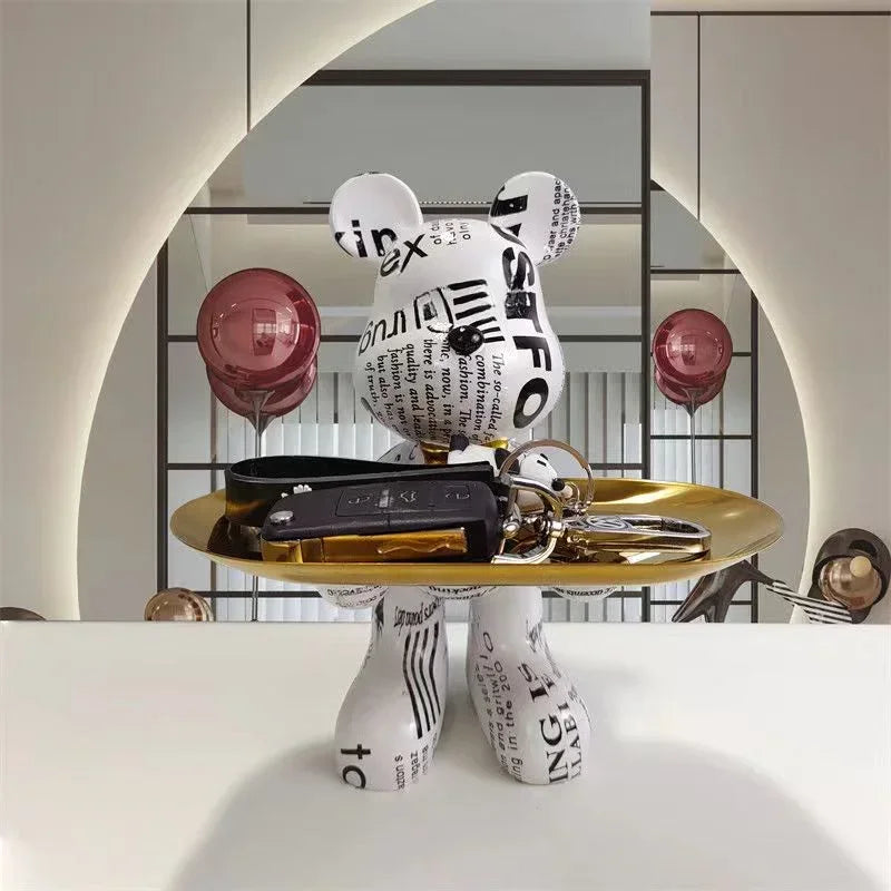 UrbanBear™ – 21cm Graffiti Sculpture for Modern Home & Office Decor