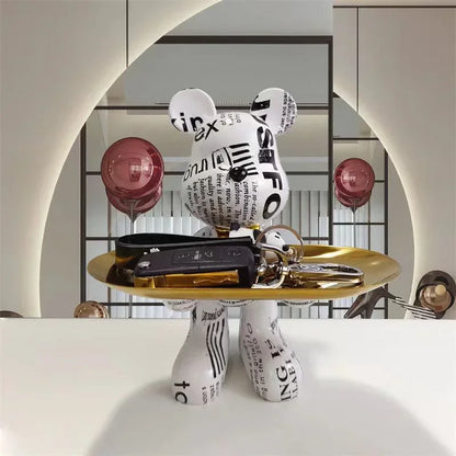 UrbanBear™ – 21cm Graffiti Sculpture for Modern Home & Office Decor