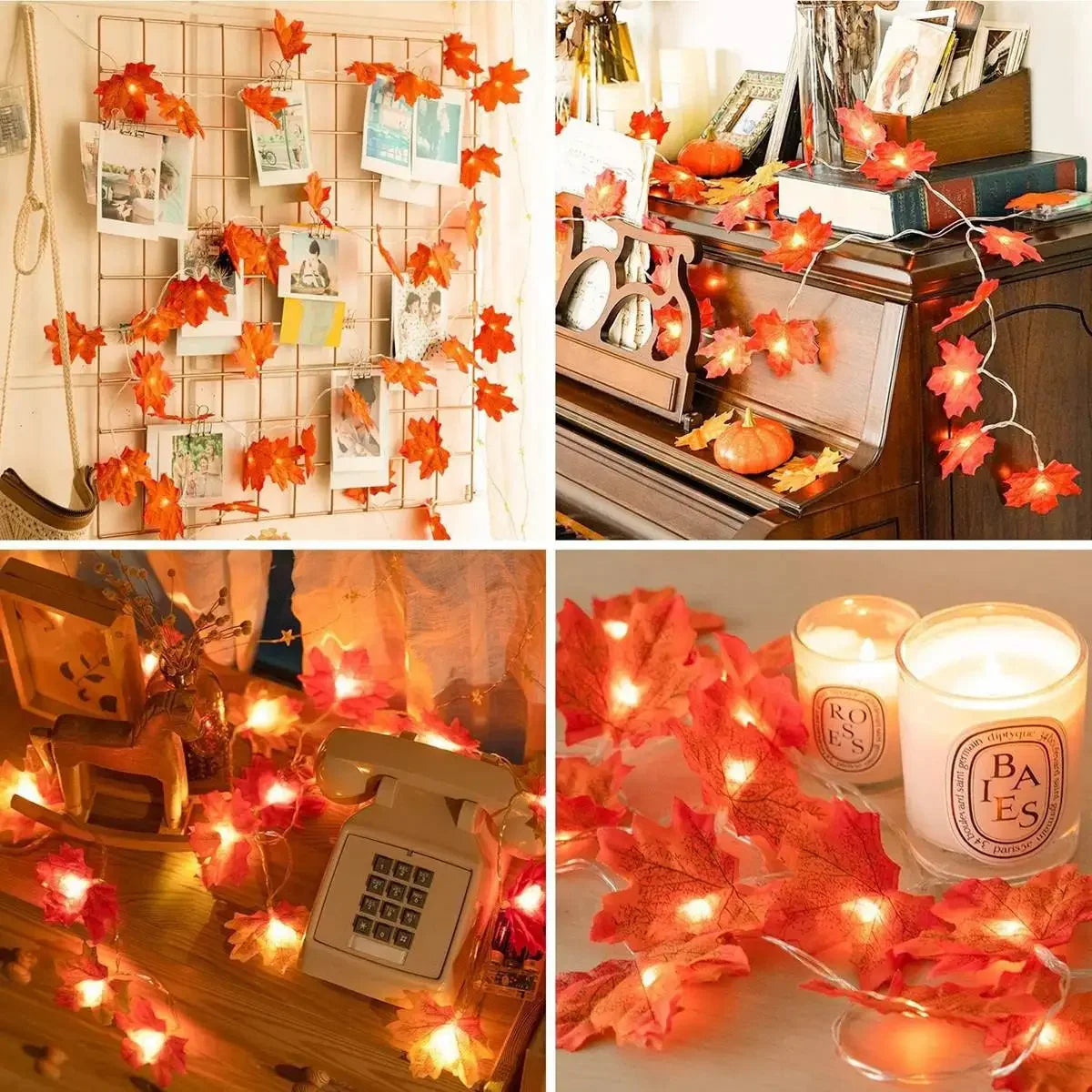 AutumnGlow™ – Maple Leaf LED String Lights for