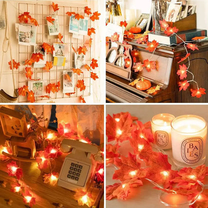 AutumnGlow™ – Maple Leaf LED String Lights for
