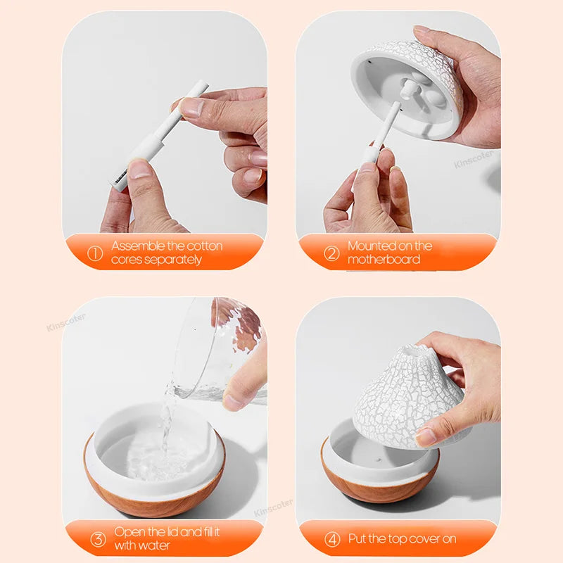 Desktop Volcano Air Humidifier with LED Mood Lights