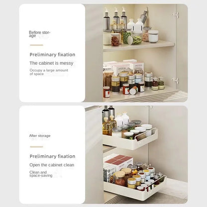 CabinetEase™ – Sliding Storage Tray & Kitchen Shelf Organiser