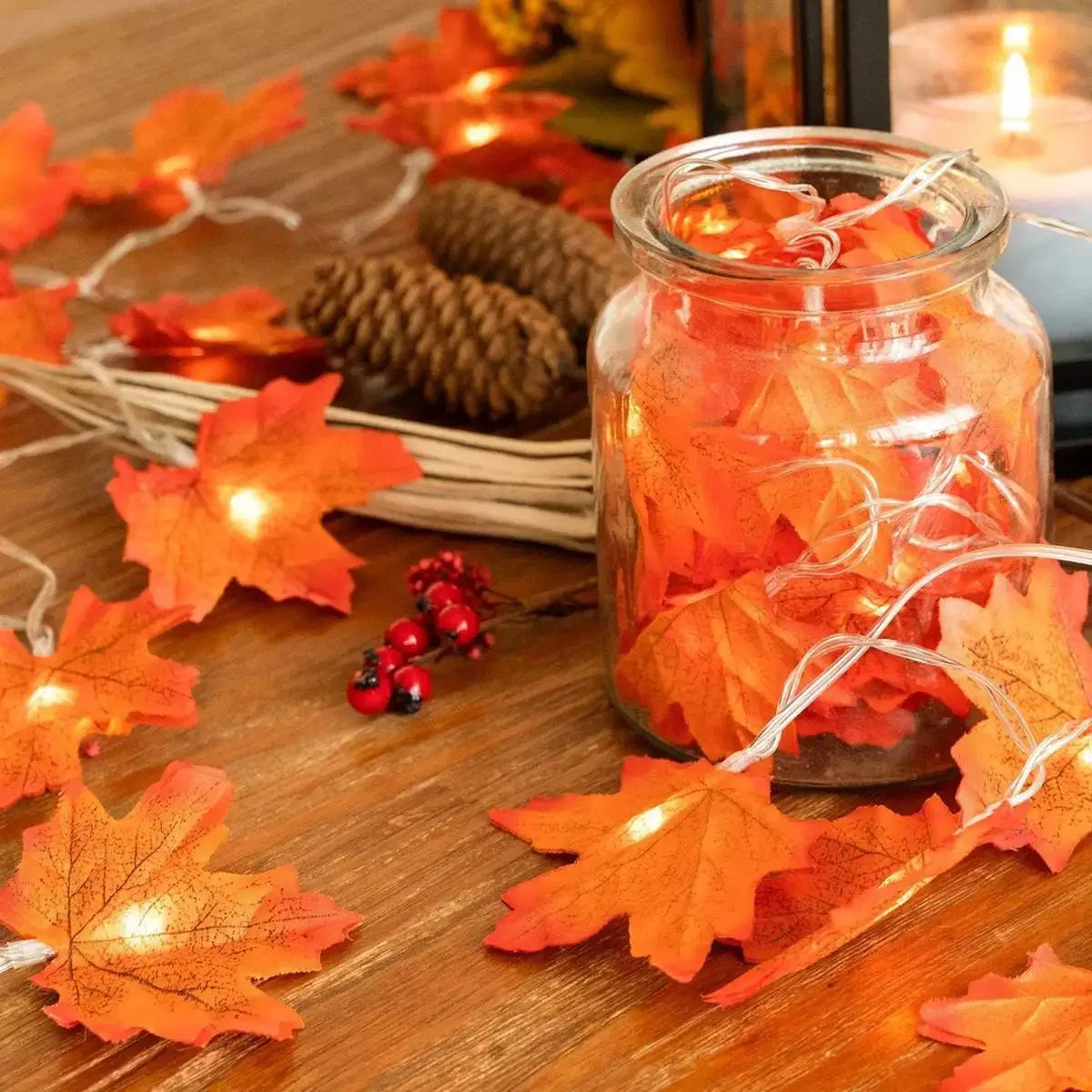 AutumnGlow™ – Maple Leaf LED String Lights for