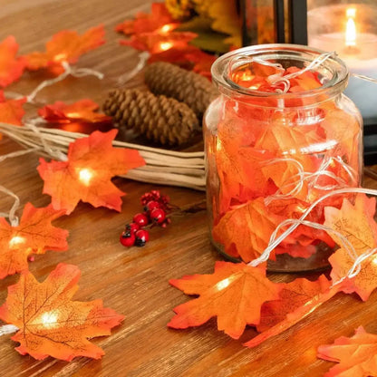AutumnGlow™ – Maple Leaf LED String Lights for
