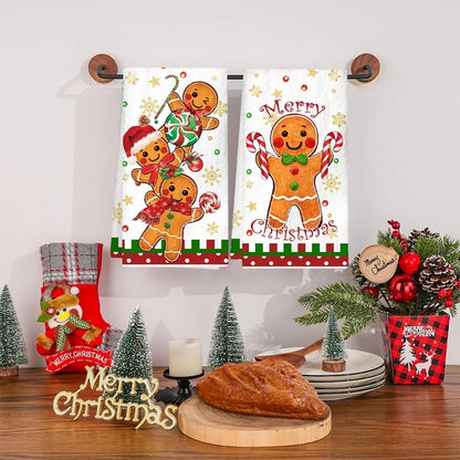 MerryStitch – Christmas Plaid Hand & Dish Towels (2pcs Set)