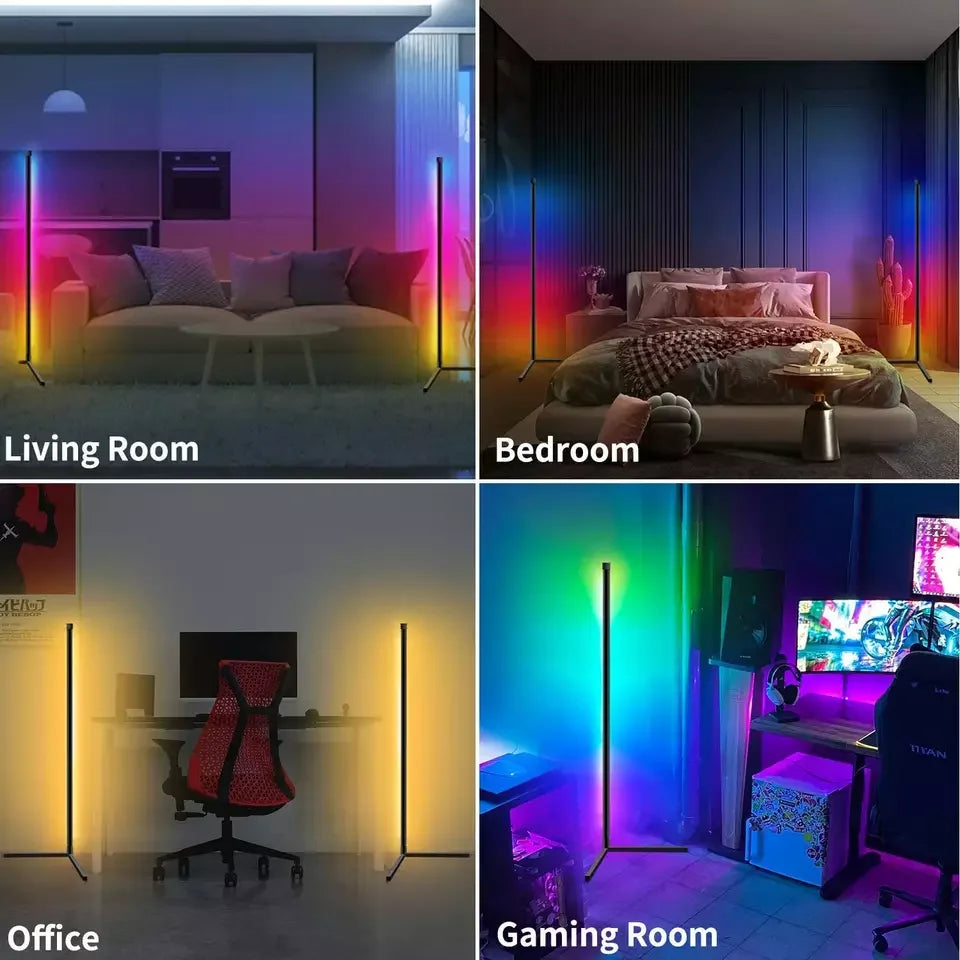 GlowSync™ – Smart RGBIC Corner Floor Lamp with App & Music Control