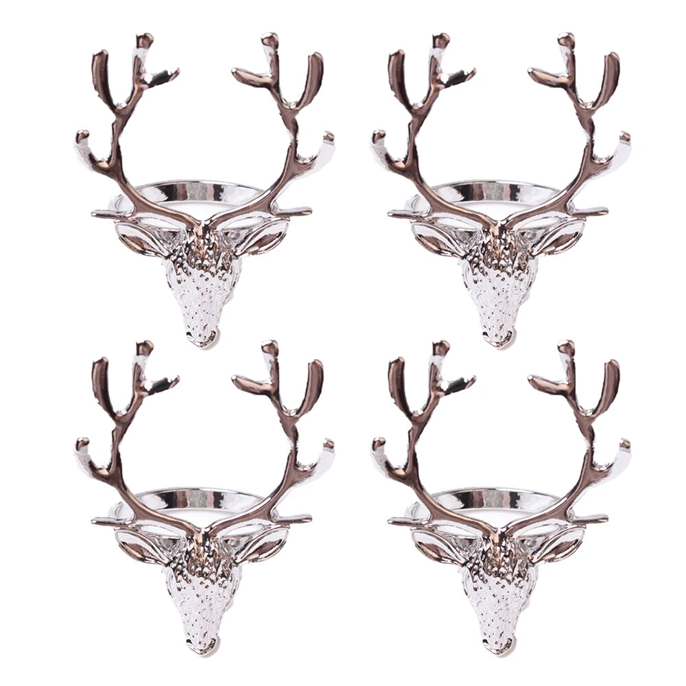 ReinElegance – Christmas Reindeer Napkin Rings (4pcs Set)