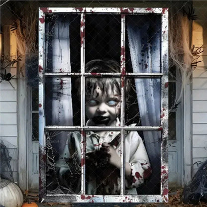 FrightFrame™ – Super Scary Halloween Door & Window Decoration