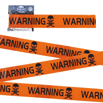 FrightZone™ – Halloween Window Skull Prop & Warning Tape Set