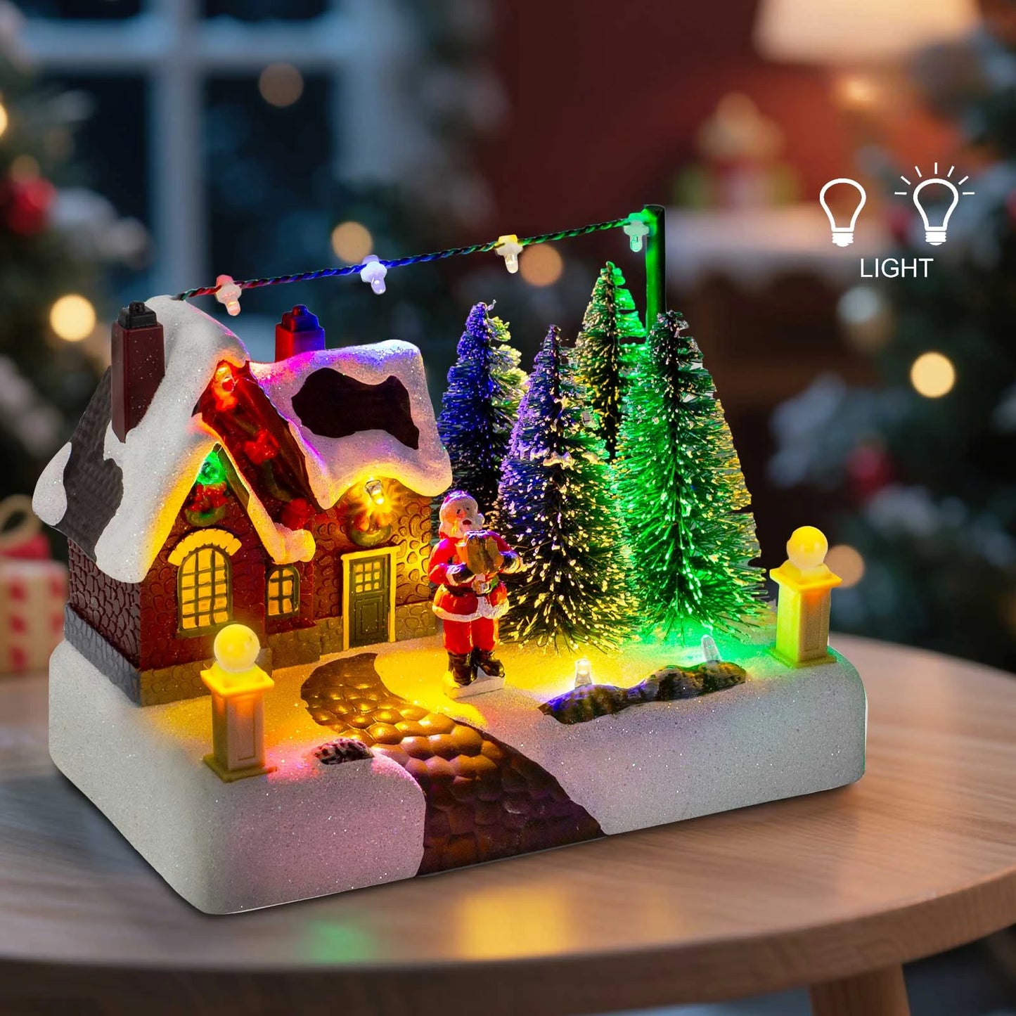 Santa’s HearthTown – LED Christmas Snow Village Decoration