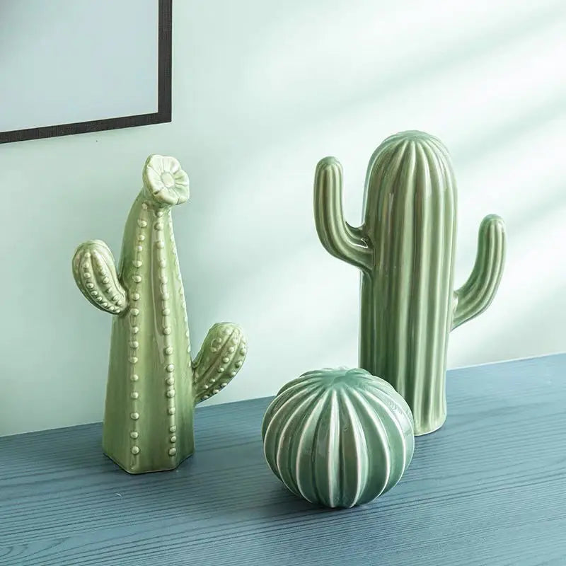 VerdeForm – Minimalist Ceramic Cactus Decor in Nordic Style