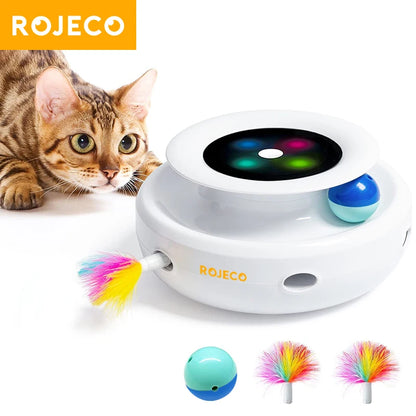 WhiskerWhirl 2-in-1 Smart Feather & Ball Toy for Cats and Dogs