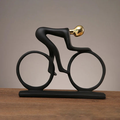 PedalArt™ – Abstract Resin Bicycle Rider Figurine for Living Room & Desk