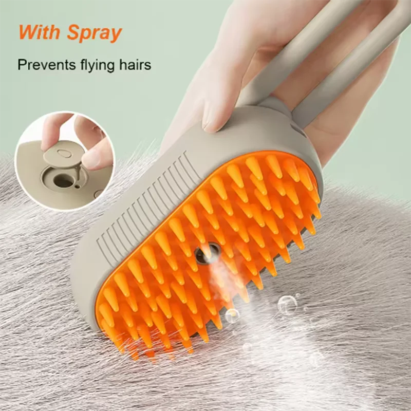 SteamPaws™ – 3-in-1 Electric Grooming Brush with Spray & Massage