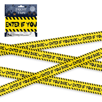 FrightZone™ – Halloween Window Skull Prop & Warning Tape Set