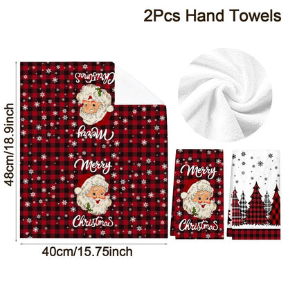 MerryStitch – Christmas Plaid Hand & Dish Towels (2pcs Set)