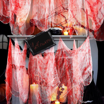 BloodyDrape™ – Haunted Blood Gauze Cloth for Windows, Doors & Walls