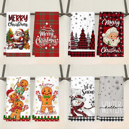 MerryStitch – Christmas Plaid Hand & Dish Towels (2pcs Set)