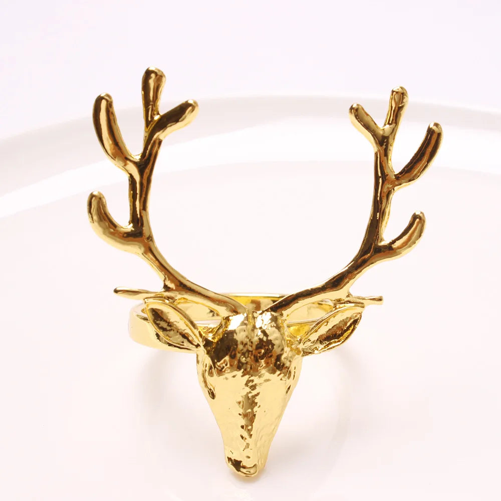 ReinElegance – Christmas Reindeer Napkin Rings (4pcs Set)