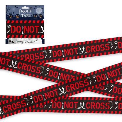 FrightZone™ – Halloween Window Skull Prop & Warning Tape Set