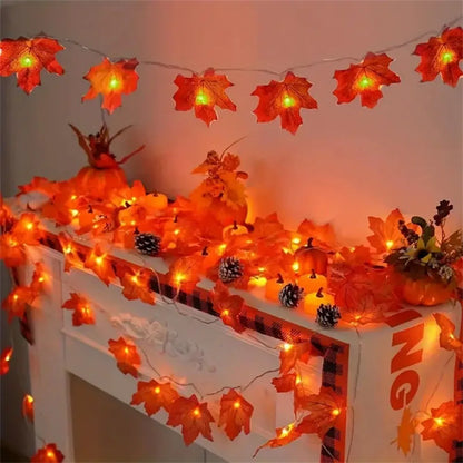 AutumnGlow™ – Maple Leaf LED String Lights for