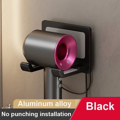 GlamRack™ – Wall-Mounted Hair Dryer & Straightener Holder with Bathroom Shelf