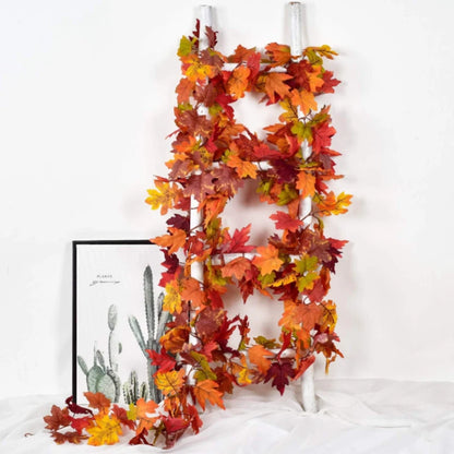 Maple Charm™ – 180cm Artificial Autumn Leaf Hanging Garland for Seasonal Home Décor