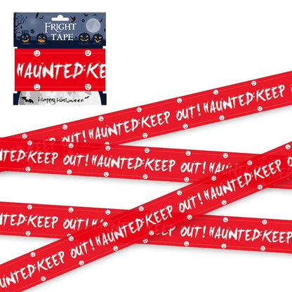FrightZone™ – Halloween Window Skull Prop & Warning Tape Set