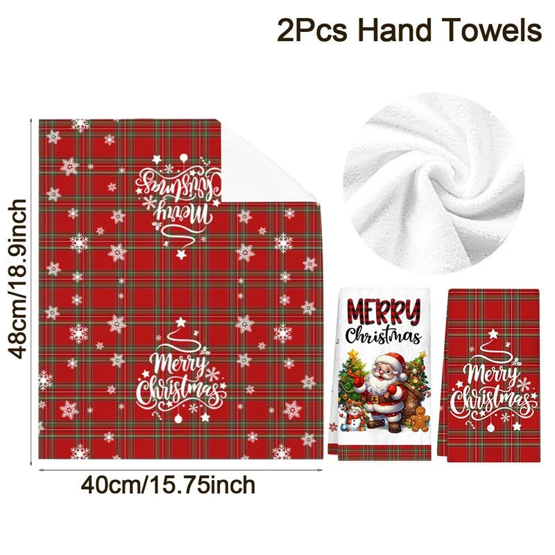 MerryStitch – Christmas Plaid Hand & Dish Towels (2pcs Set)