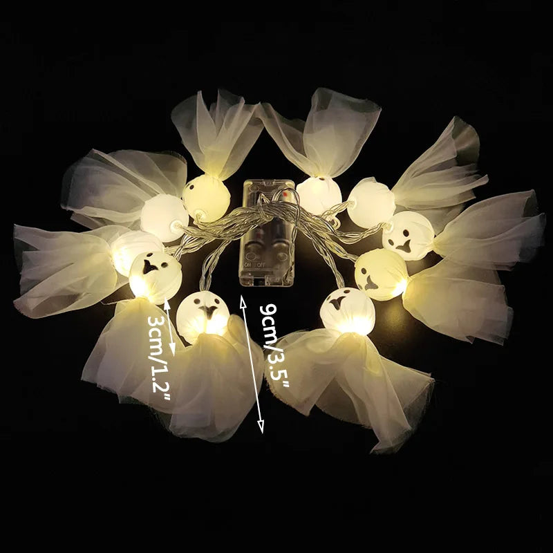FrightFest™ – 1.5M Halloween LED Horror String Lights with Skulls & Spiders