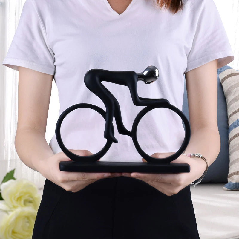PedalArt™ – Abstract Resin Bicycle Rider Figurine for Living Room & Desk