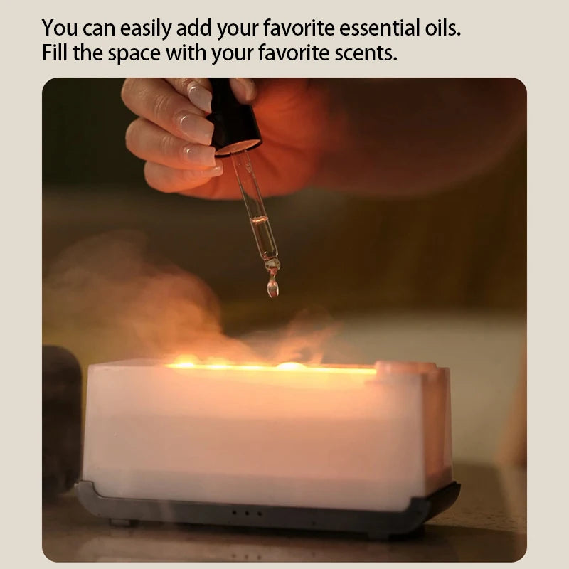 GlowAroma™ – Colourful Flame Humidifier & Essential Oil Diffuser for Home