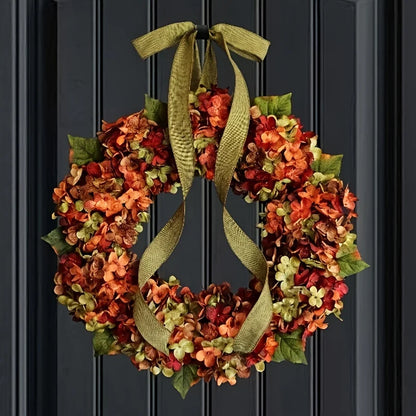 Harvest Bloom™ – Classic Autumn Wreath with Hydrangea Flowers