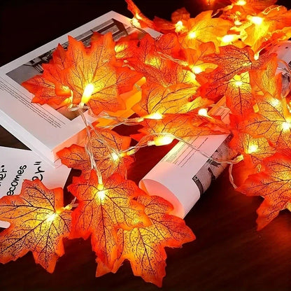 AutumnGlow™ – Maple Leaf LED String Lights for