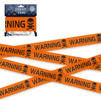 FrightZone™ – Halloween Window Skull Prop & Warning Tape Set