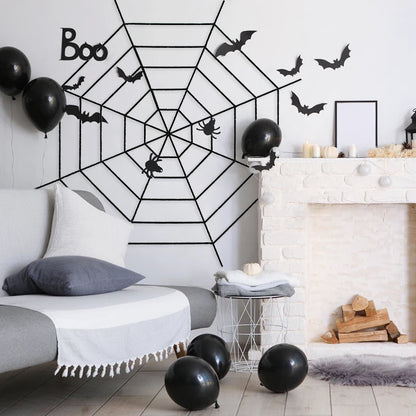 SpiderRealm™ – XXL Cobweb Decoration for Spooky Halloween Parties