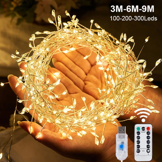 GlowCascade – USB Firecracker Fairy Lights with Remote Control