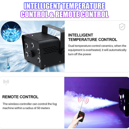VortexMist™ 500W LED Fog Machine – RGB Smoke Effect for Parties & Stage